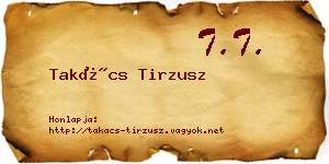 Takács Tirzusz névjegykártya